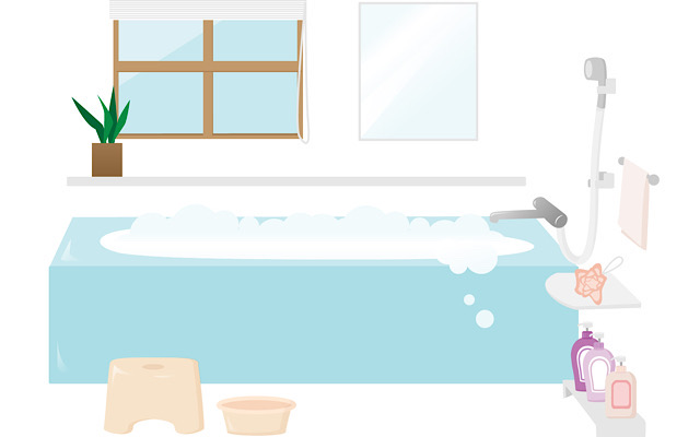 お風呂に入れるイラスト
