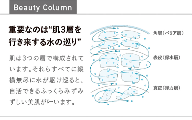 オルビスユーの水分を与えるメカニズムを画像にしたもの